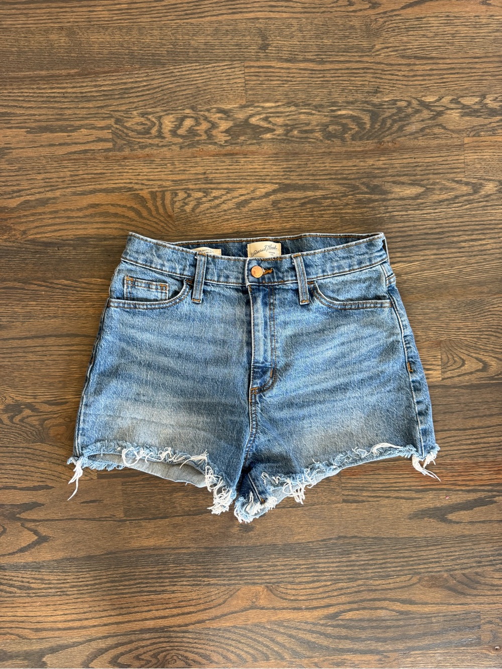 Universal Thread Light Blue High-Rise Frayed Denim Shorts